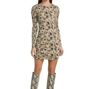 Rag & Bone Poppy Draped Snakeskin Print Minidress